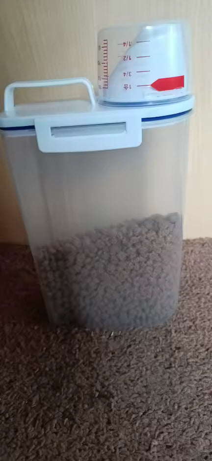Airtight Pet Food Storage Container with Measuring Cup