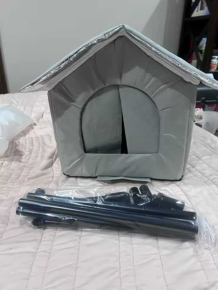 Waterproof Foldable Outdoor Cat Shelter with Soft Mat