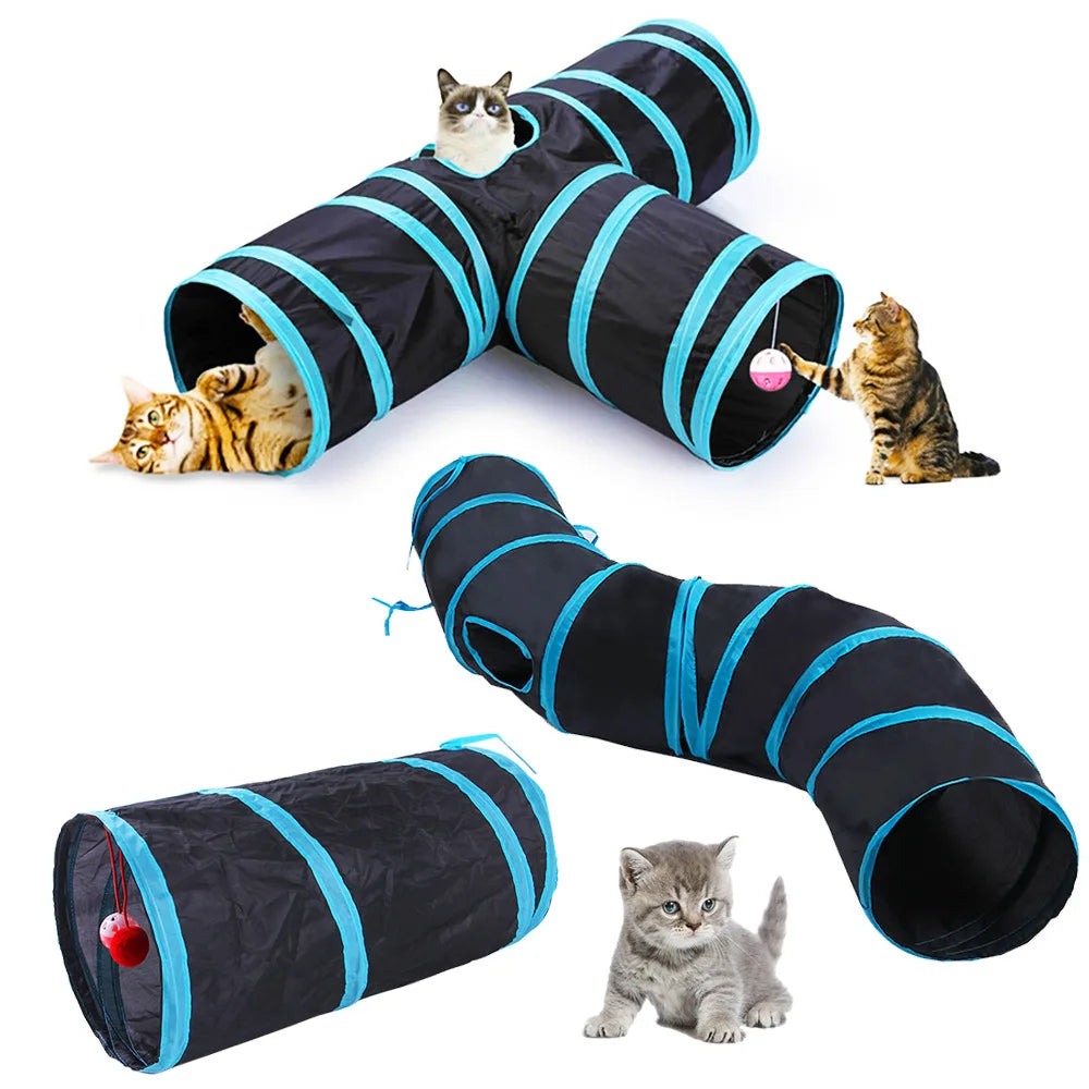 Foldable Cat Tunnel Play Toy for Indoor Cats