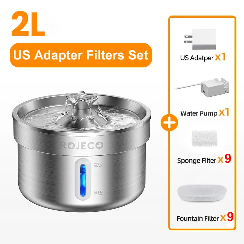 Stainless Steel Automatic Pet Water Fountain