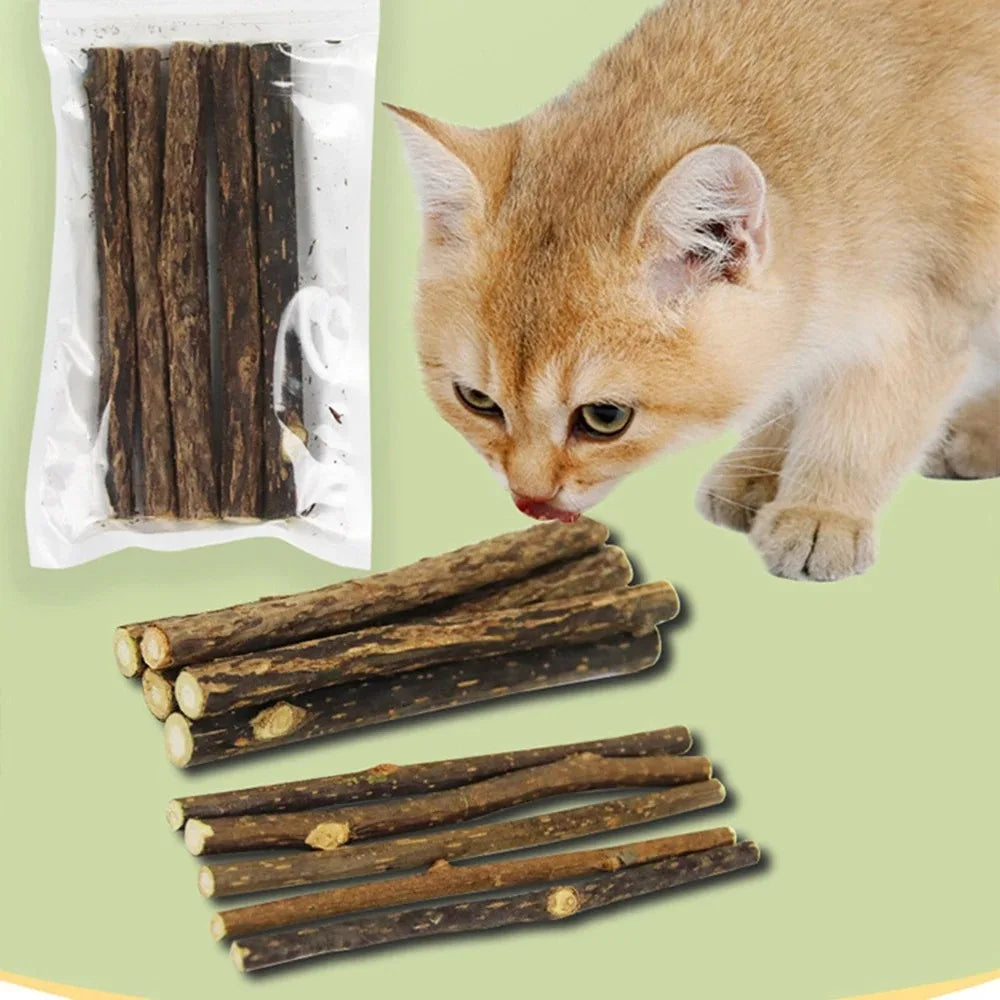15pcs Natural Silvervine Cat Chew Stick Toy Set
