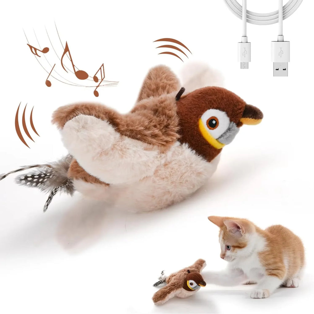 Interactive Bird Cat Toy with Catnip
