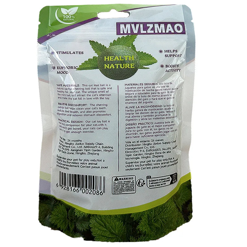 Edible Mint Catnip Ball Toy for Cats
