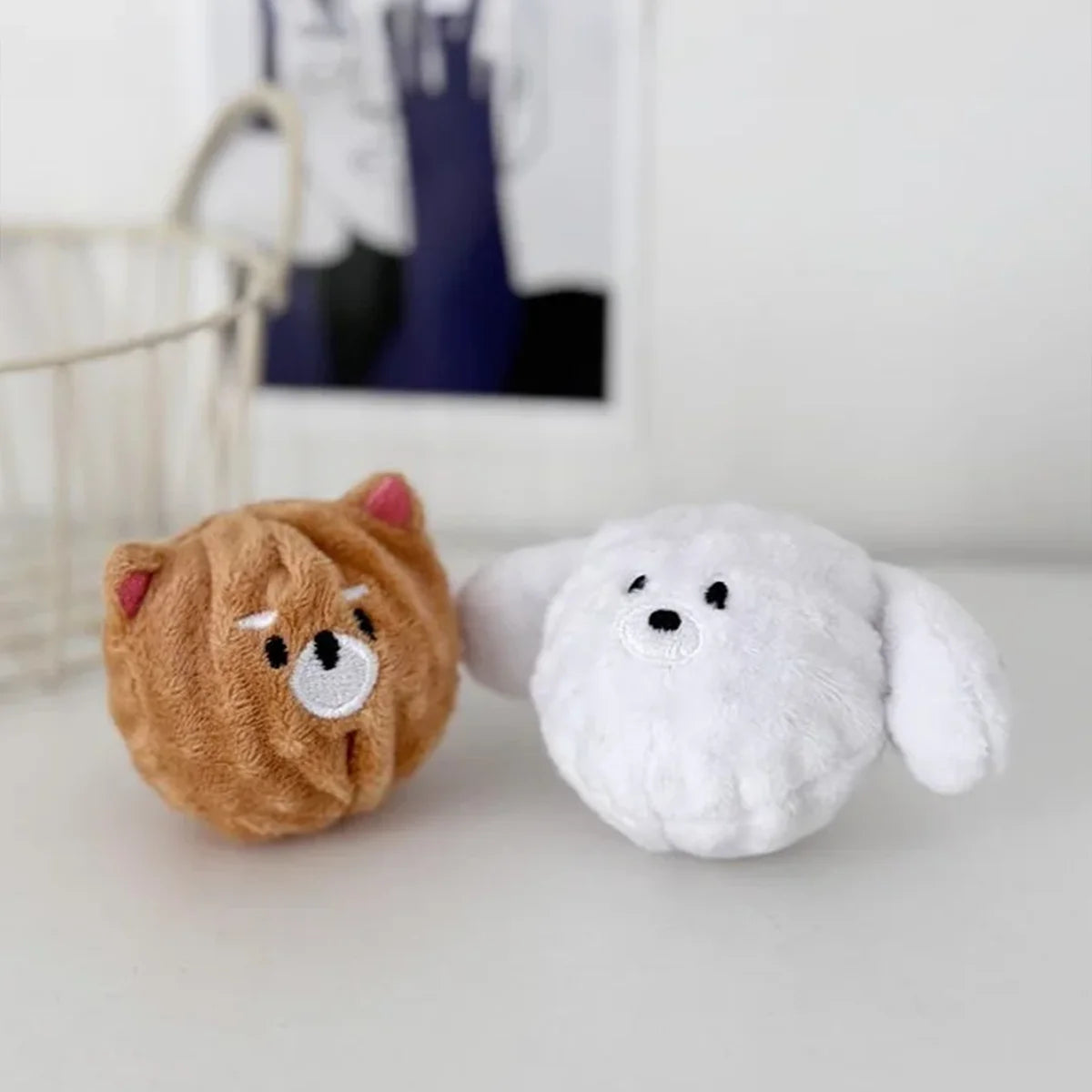 Spiked Squeaky Puppy Ball Toy for Teeth Cleaning
