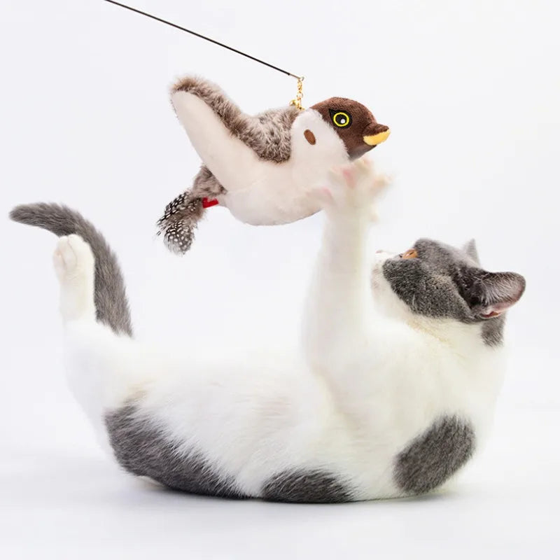 Interactive Bird Cat Toy with Catnip
