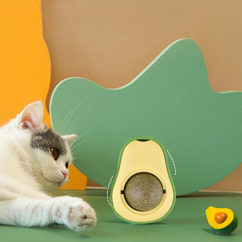 Rotatable Catnip Wall Ball Toy for Cats