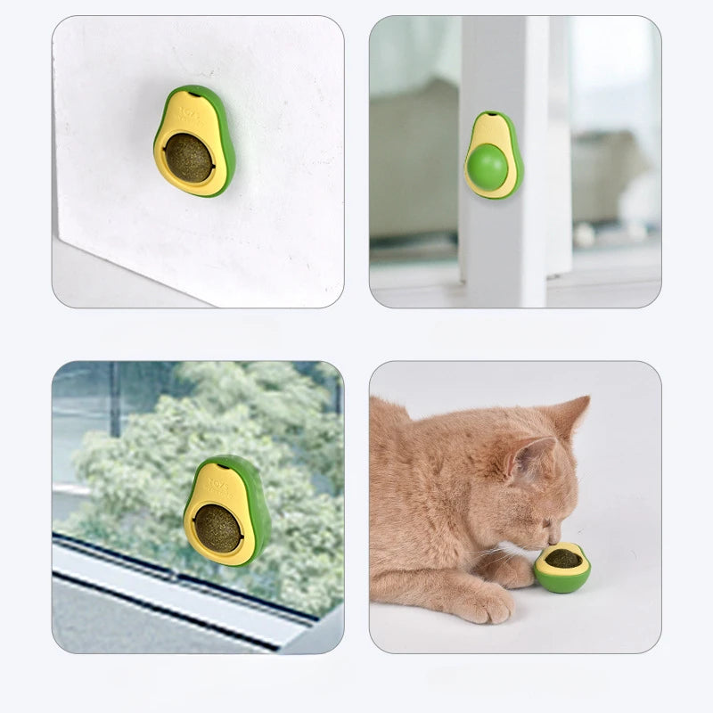 Rotatable Catnip Wall Ball Toy for Cats
