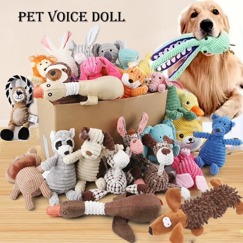 Cute Cartoon Plush Squeaky Toy for Dogs
