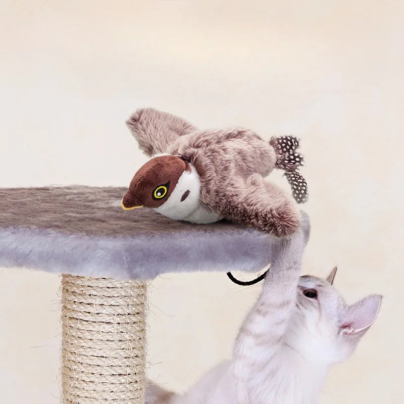 Interactive Bird Cat Toy with Catnip