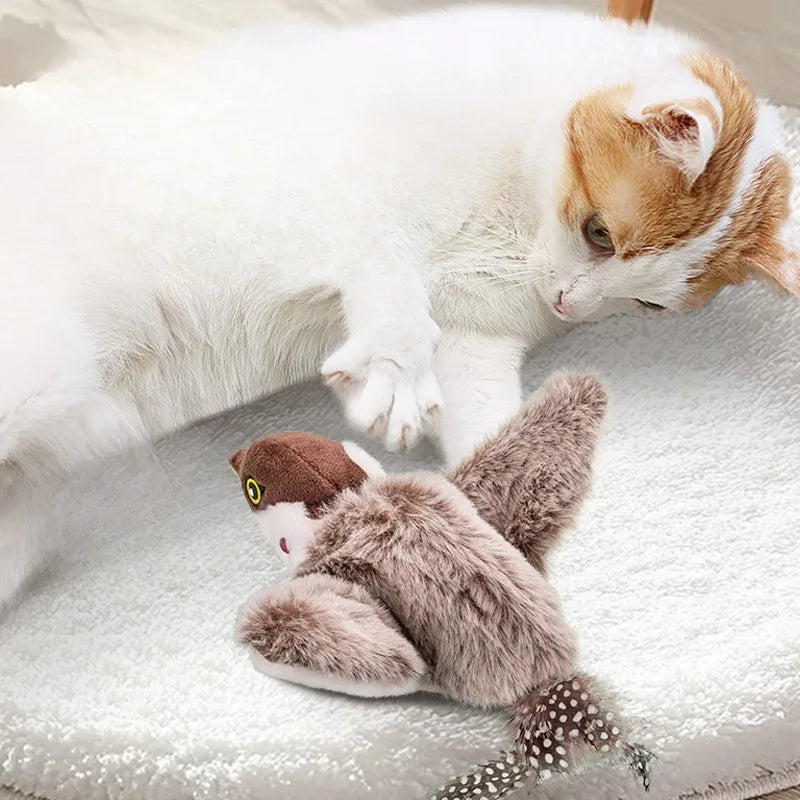 Interactive Bird Cat Toy with Catnip