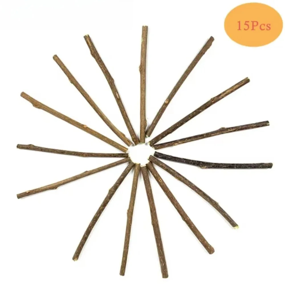 15pcs Natural Silvervine Cat Chew Stick Toy Set