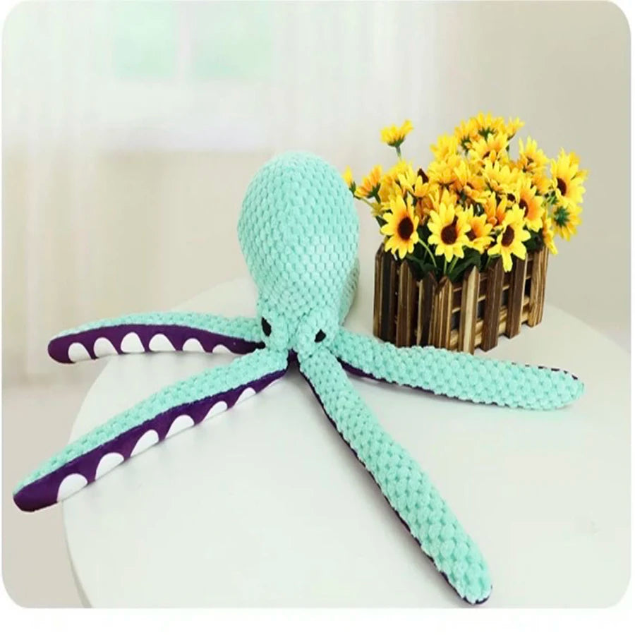 Plush Octopus Squeaky Toy for Dogs