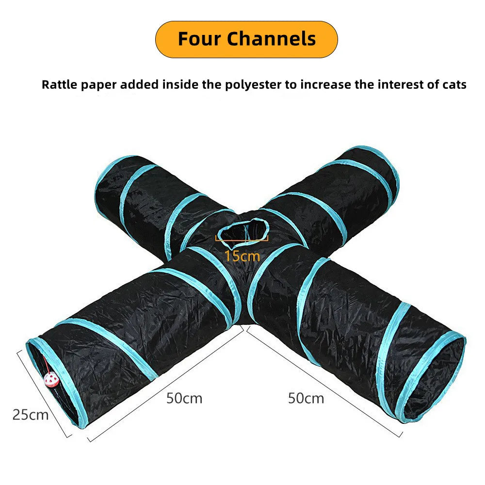 Foldable Cat Tunnel Play Toy for Indoor Cats