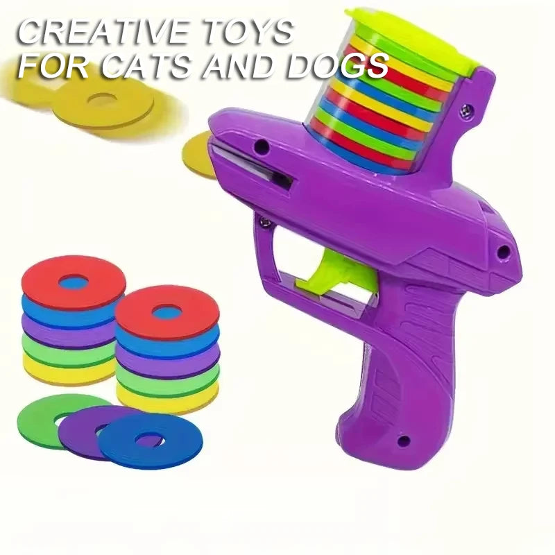 Interactive Turnip Launcher Toy with Foam Discs for Cats & Dogs