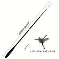Extendable Cartoon Cat Wand Toy with Feather Attachment