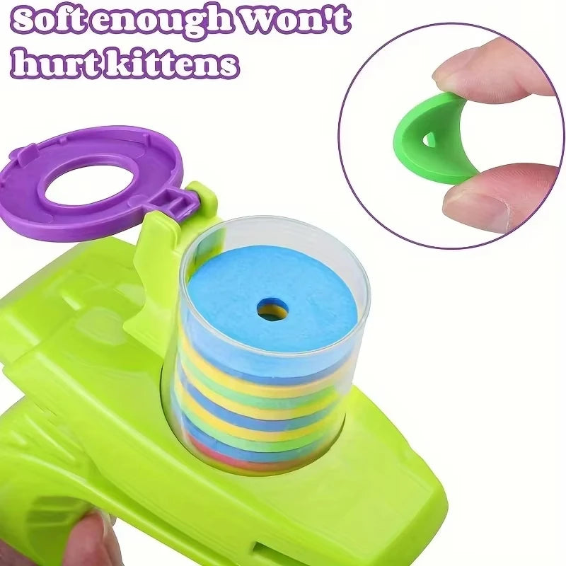 Interactive Turnip Launcher Toy with Foam Discs for Cats & Dogs