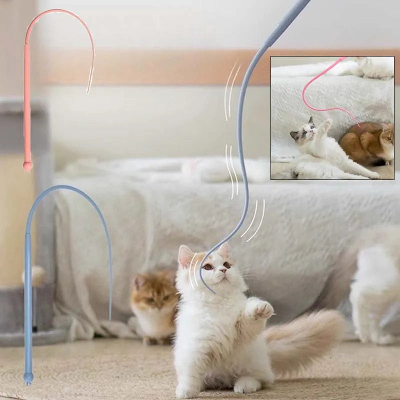 Interactive Silicone Mouse Tail Cat Teaser Toy