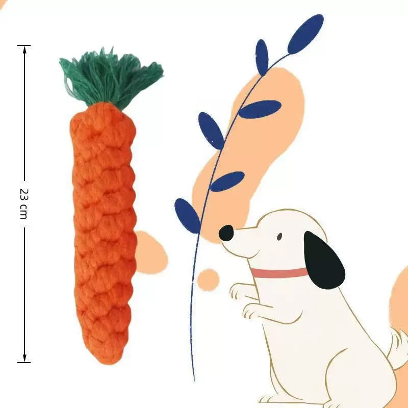 Carrot Rope Chew Toy for Dogs & Puppies